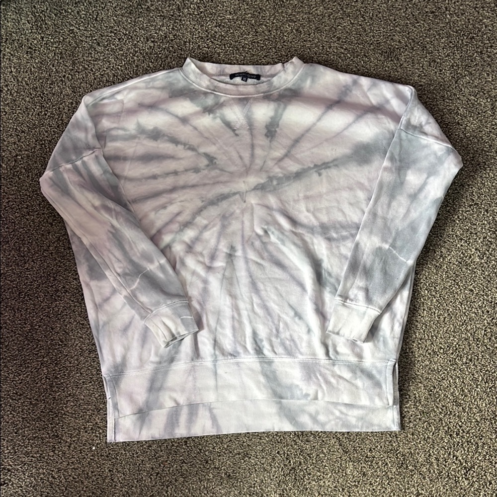 Ocean Drive Gray Crewneck Sweater Tie-Dye